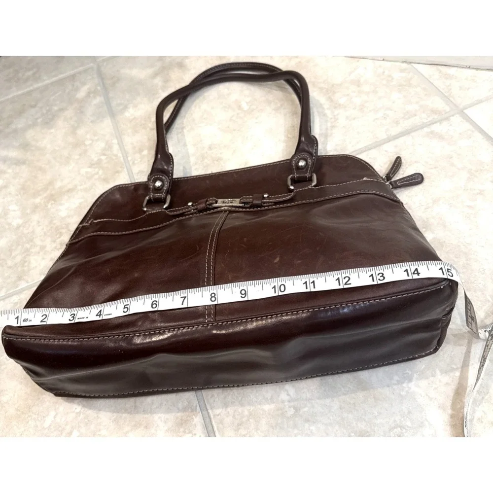 Giani Bernini Business Tote Laptop Shoulder Bag Purse Distressed faux Leather